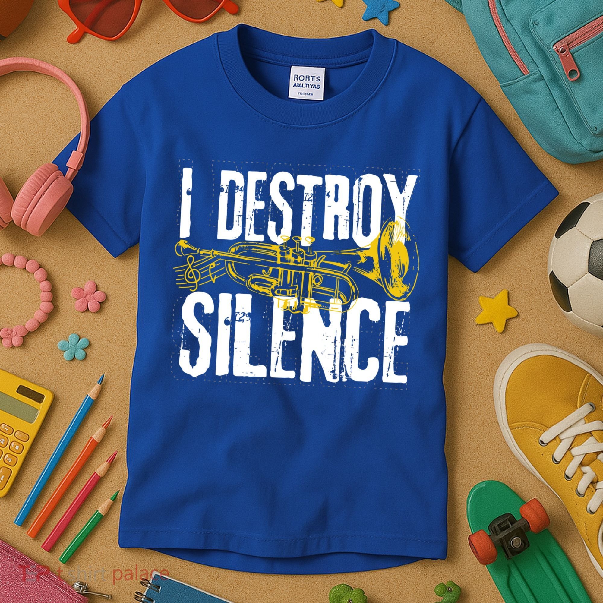 Funny Trumpet Player Marching Band Silence Destroyer Gift Kids T-Shirt