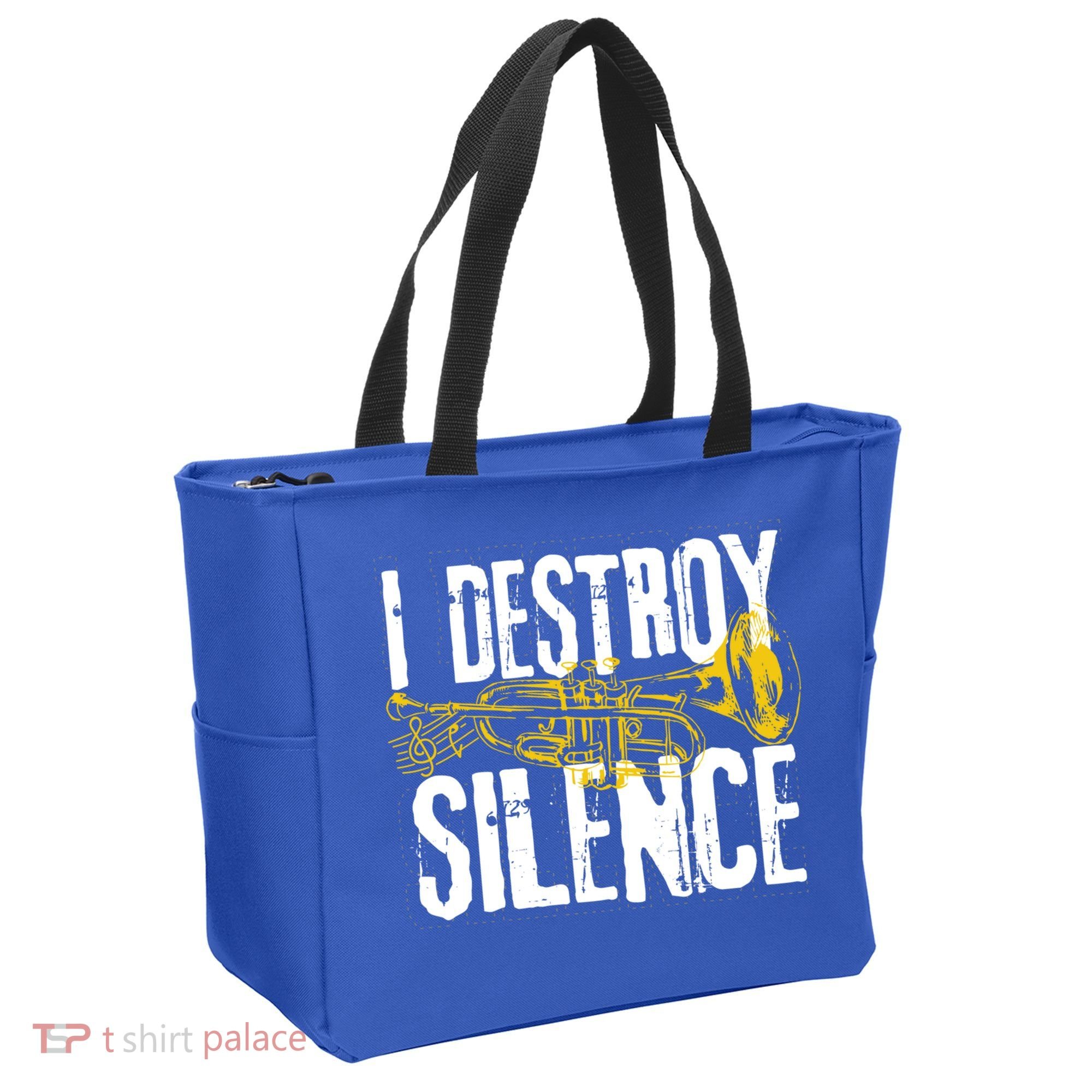 Funny Trumpet Player Marching Band Silence Destroyer Gift Tote Bag