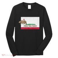 Fuck This Place California Republic Flag Funny The Bear Long Sleeve Shirt thumb 0