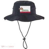 Fuck This Place California Republic Flag Funny The Bear Bucket Hat thumb 0