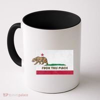 Fuck This Place California Republic Flag Funny The Bear Coffee Mug thumb 0