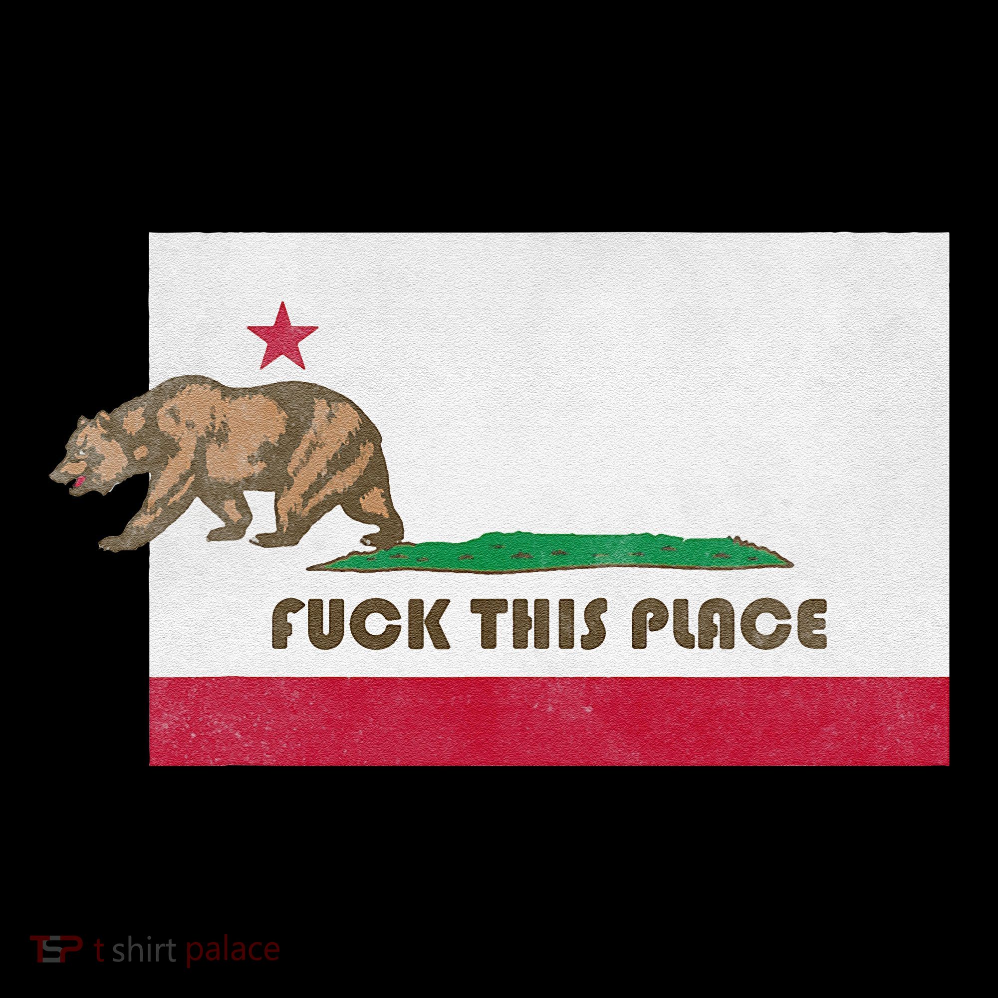 Fuck This Place California Republic Flag Funny The Bear Coffee Mug