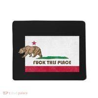 Fuck This Place California Republic Flag Funny The Bear Mousepad thumb 0