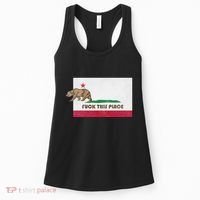 Fuck This Place California Republic Flag Funny The Bear Women's Tank Top thumb 0