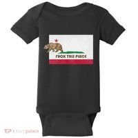 Fuck This Place California Republic Flag Funny The Bear Baby Bodysuit thumb 0