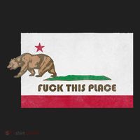 Fuck This Place California Republic Flag Funny The Bear Golf Towel thumb 3