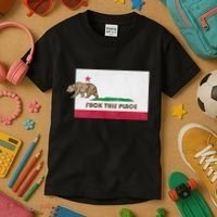 Fuck This Place California Republic Flag Funny The Bear Kids T-Shirt thumb 3