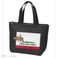 Fuck This Place California Republic Flag Funny The Bear Tote Bag thumb 3