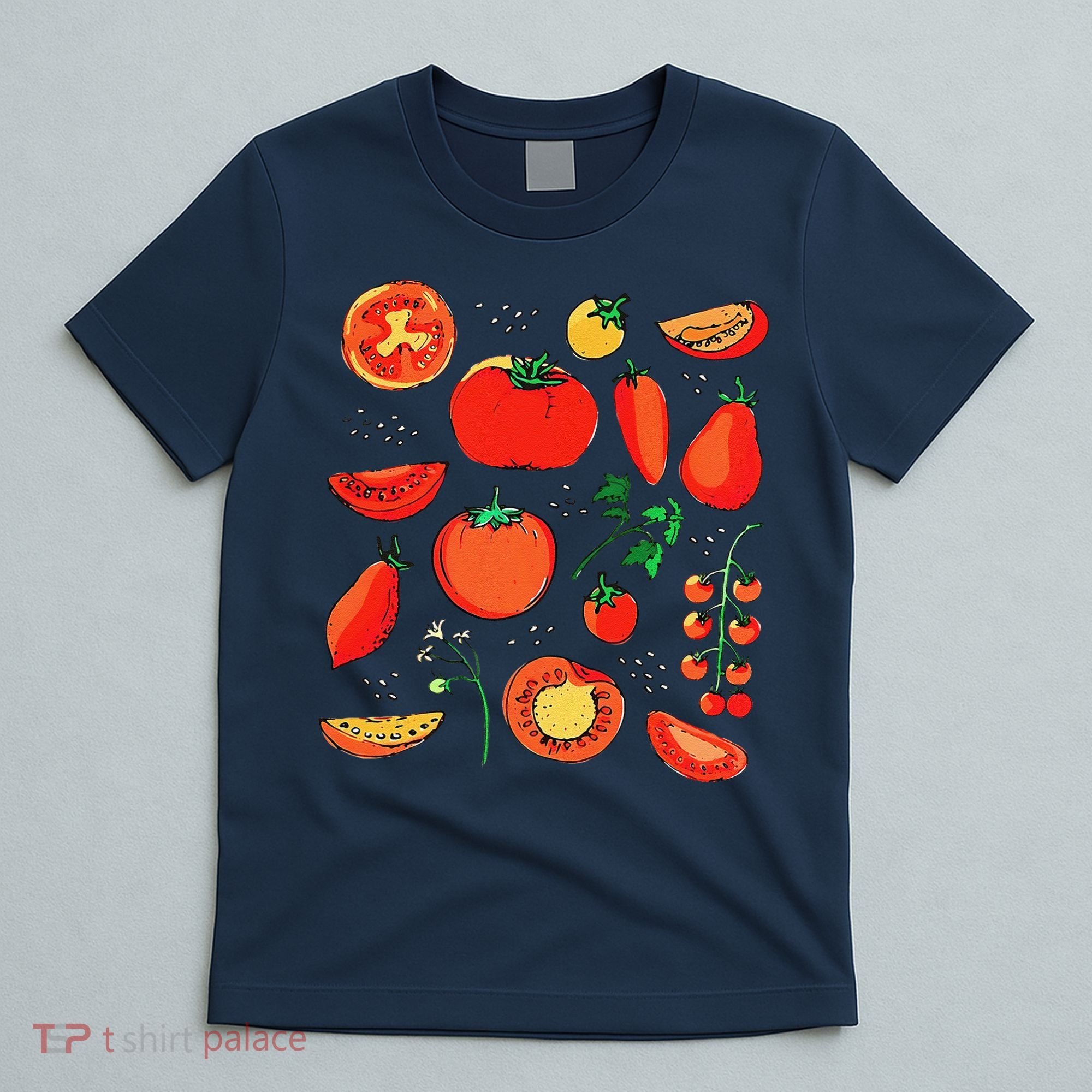 Funny Tomato Pun Hand Draw Tomatoes Watercolor Summer Foodie T-Shirt
