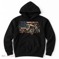 Farm Tractor Proud Farmer Patriotic American Flag Tractor Hoodie thumb 0
