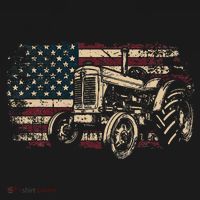 Farm Tractor Proud Farmer Patriotic American Flag Tractor Women's Hoodie thumb 2