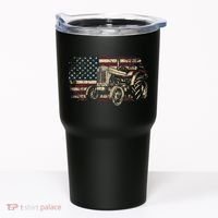 Farm Tractor Proud Farmer Patriotic American Flag Tractor Tumbler thumb 0