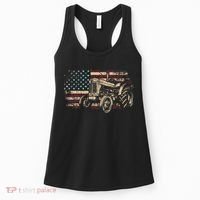 Farm Tractor Proud Farmer Patriotic American Flag Tractor Women's Tank Top thumb 0