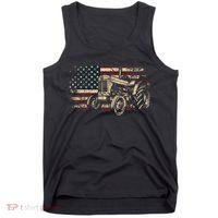 Farm Tractor Proud Farmer Patriotic American Flag Tractor Tank Top thumb 0