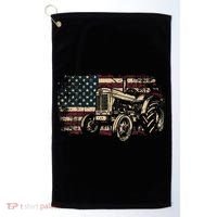 Farm Tractor Proud Farmer Patriotic American Flag Tractor Golf Towel thumb 0