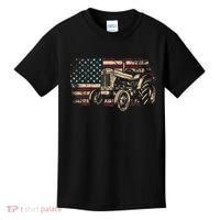 Farm Tractor Proud Farmer Patriotic American Flag Tractor Kids T-Shirt thumb 0