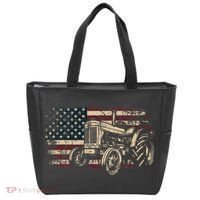 Farm Tractor Proud Farmer Patriotic American Flag Tractor Tote Bag thumb 0