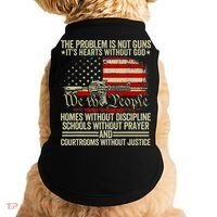 Funny The Problem Is Not Guns ItS Hearts Without God Doggie Tank thumb 0