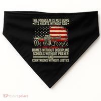 Funny The Problem Is Not Guns ItS Hearts Without God USA-Made Doggie Bandana thumb 0