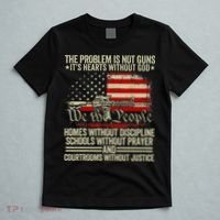 Funny The Problem Is Not Guns ItS Hearts Without God T-Shirt thumb 5