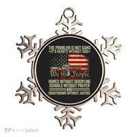 Funny The Problem Is Not Guns ItS Hearts Without God Ornament thumb 0