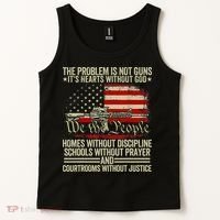 Funny The Problem Is Not Guns ItS Hearts Without God Tank Top thumb 2