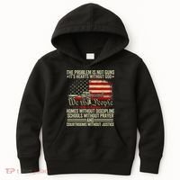Funny The Problem Is Not Guns ItS Hearts Without God Kids Hoodie thumb 0