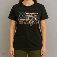 Farm Tractor Proud Farmer Patriotic American Flag Tractor T-Shirt thumb 4