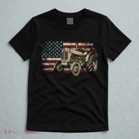 Farm Tractor Proud Farmer Patriotic American Flag Tractor T-Shirt thumb 5