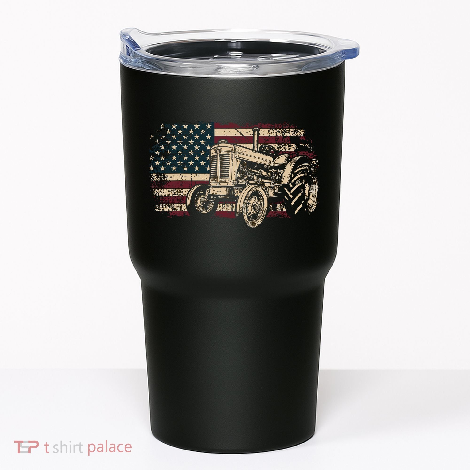 Farm Tractor Proud Farmer Patriotic American Flag Tractor Tumbler