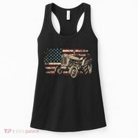 Farm Tractor Proud Farmer Patriotic American Flag Tractor Women's Tank Top thumb 0