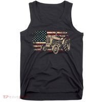 Farm Tractor Proud Farmer Patriotic American Flag Tractor Tank Top thumb 0