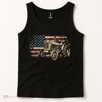 Farm Tractor Proud Farmer Patriotic American Flag Tractor Tank Top thumb 2