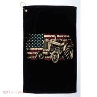 Farm Tractor Proud Farmer Patriotic American Flag Tractor Golf Towel thumb 0