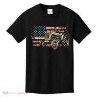 Farm Tractor Proud Farmer Patriotic American Flag Tractor Kids T-Shirt thumb 0