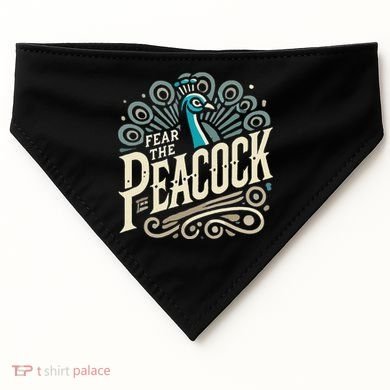 Fear The Peacock Peacocks USA-Made Doggie Bandana