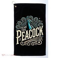 Fear The Peacock Peacocks Golf Towel thumb 0