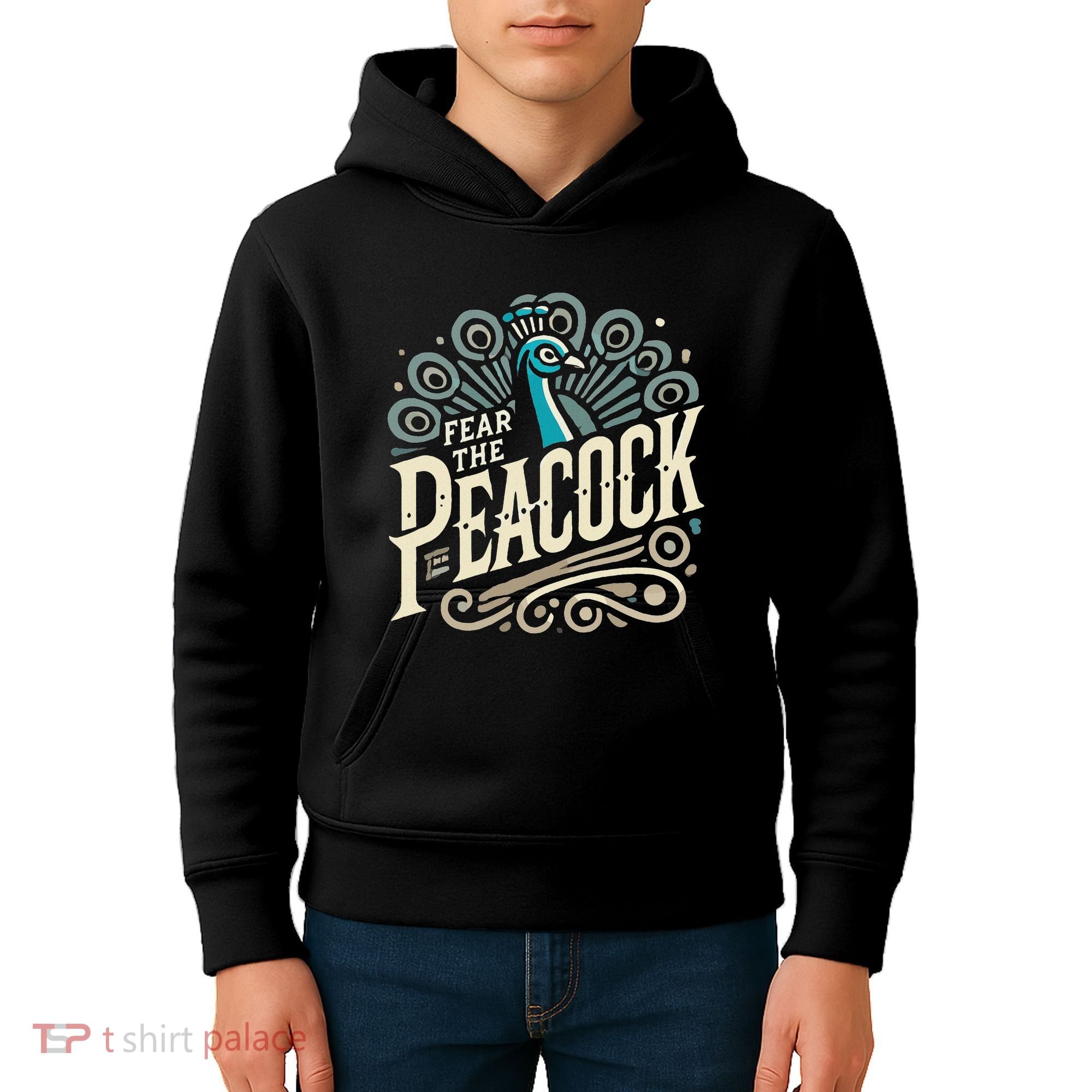 Fear The Peacock Peacocks Kids Hoodie