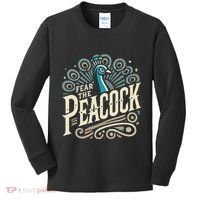 Fear The Peacock Peacocks Kids Long Sleeve Shirt thumb 0