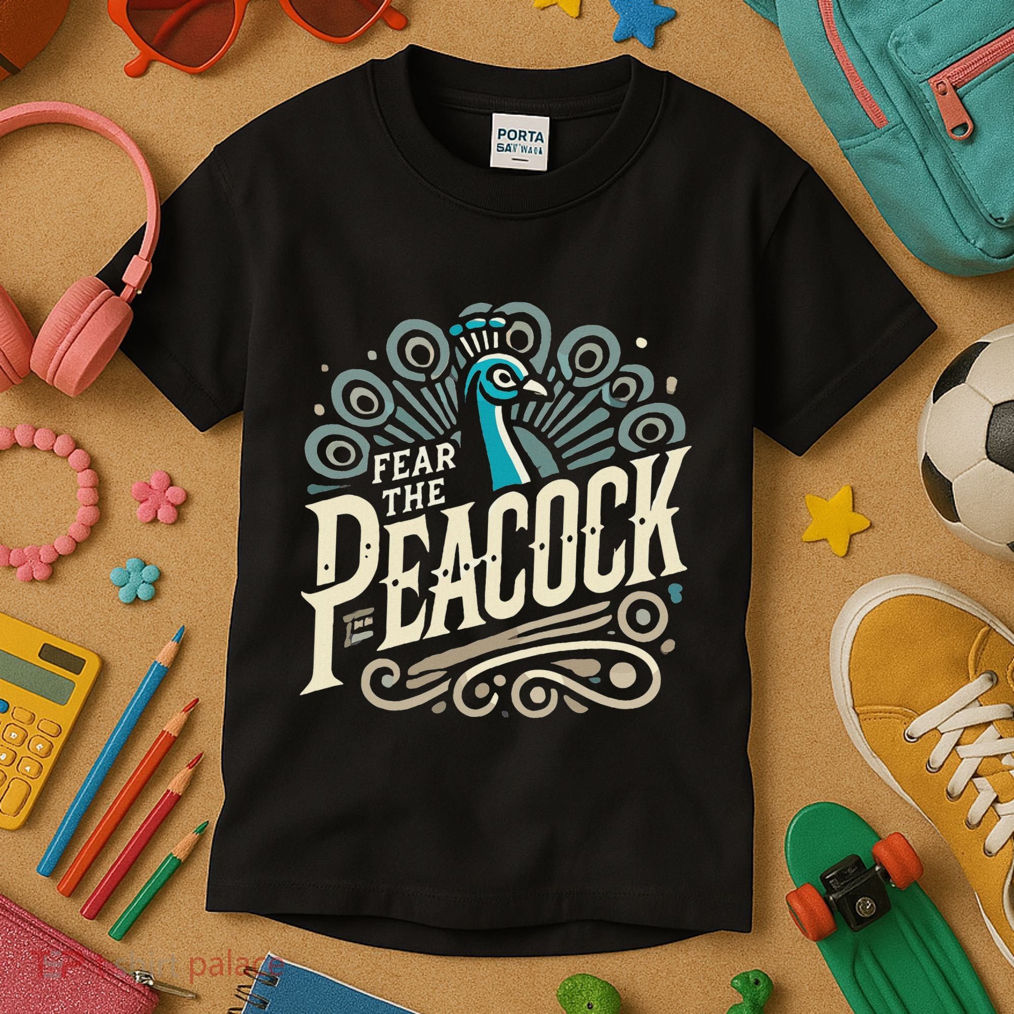 Fear The Peacock Peacocks Kids T-Shirt