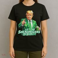 Funny Trump PatrickS Day Let The Shenanigans Begin T-Shirt thumb 4