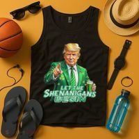 Funny Trump PatrickS Day Let The Shenanigans Begin Tank Top thumb 4