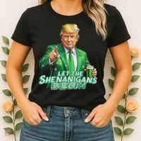 Funny Trump PatrickS Day Let The Shenanigans Begin Women's T-Shirt thumb 2