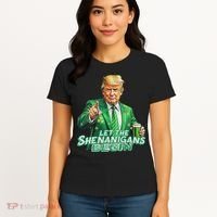 Funny Trump PatrickS Day Let The Shenanigans Begin Women's T-Shirt thumb 4