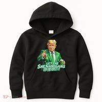 Funny Trump PatrickS Day Let The Shenanigans Begin Kids Hoodie thumb 0
