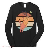 Funny Tennis Racket Cat Playing Tennis Long Sleeve Shirt thumb 0