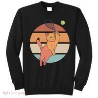 Funny Tennis Racket Cat Playing Tennis Sweatshirt thumb 0