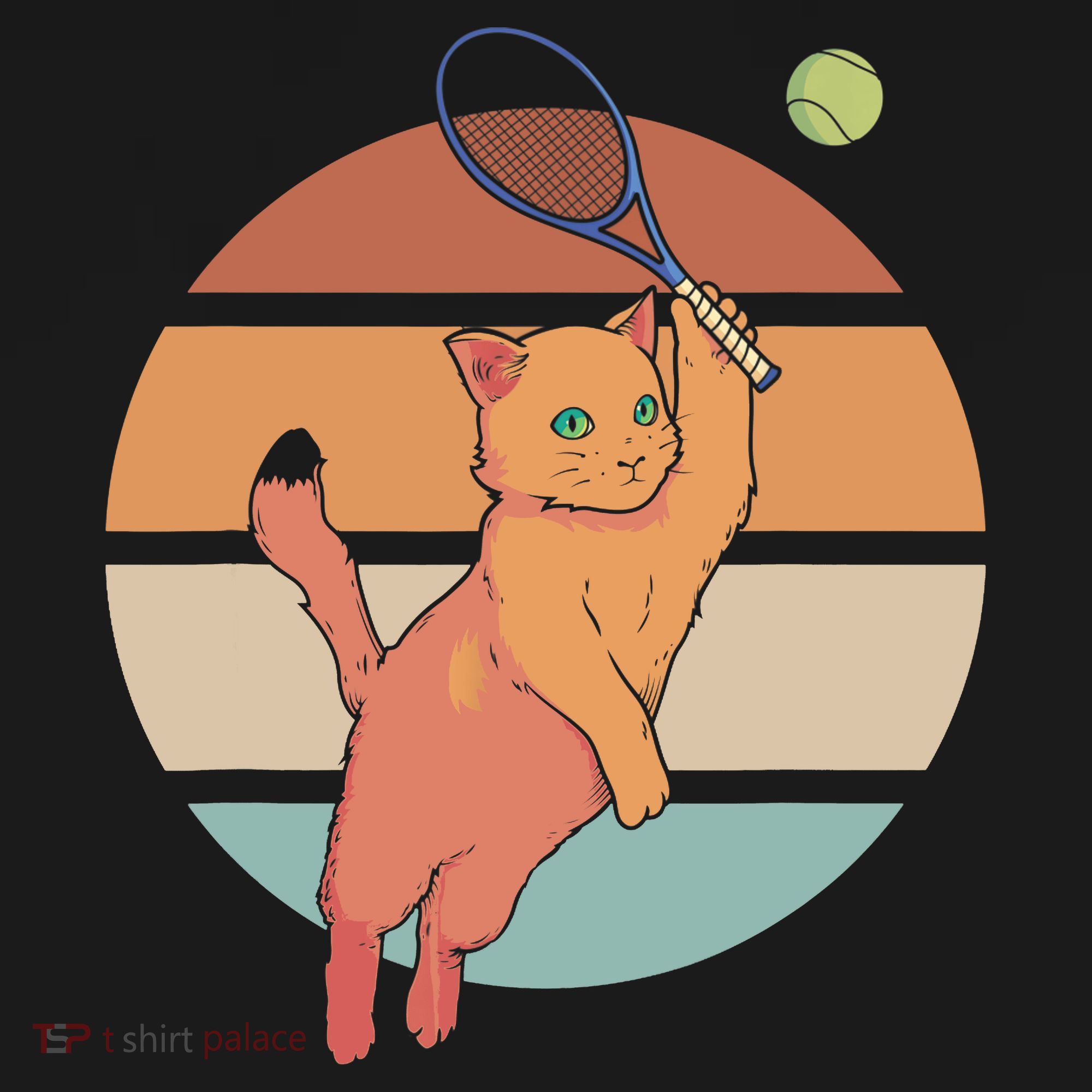 Funny Tennis Racket Cat Playing Tennis Sweatshirt