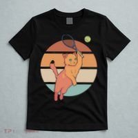 Funny Tennis Racket Cat Playing Tennis T-Shirt thumb 5