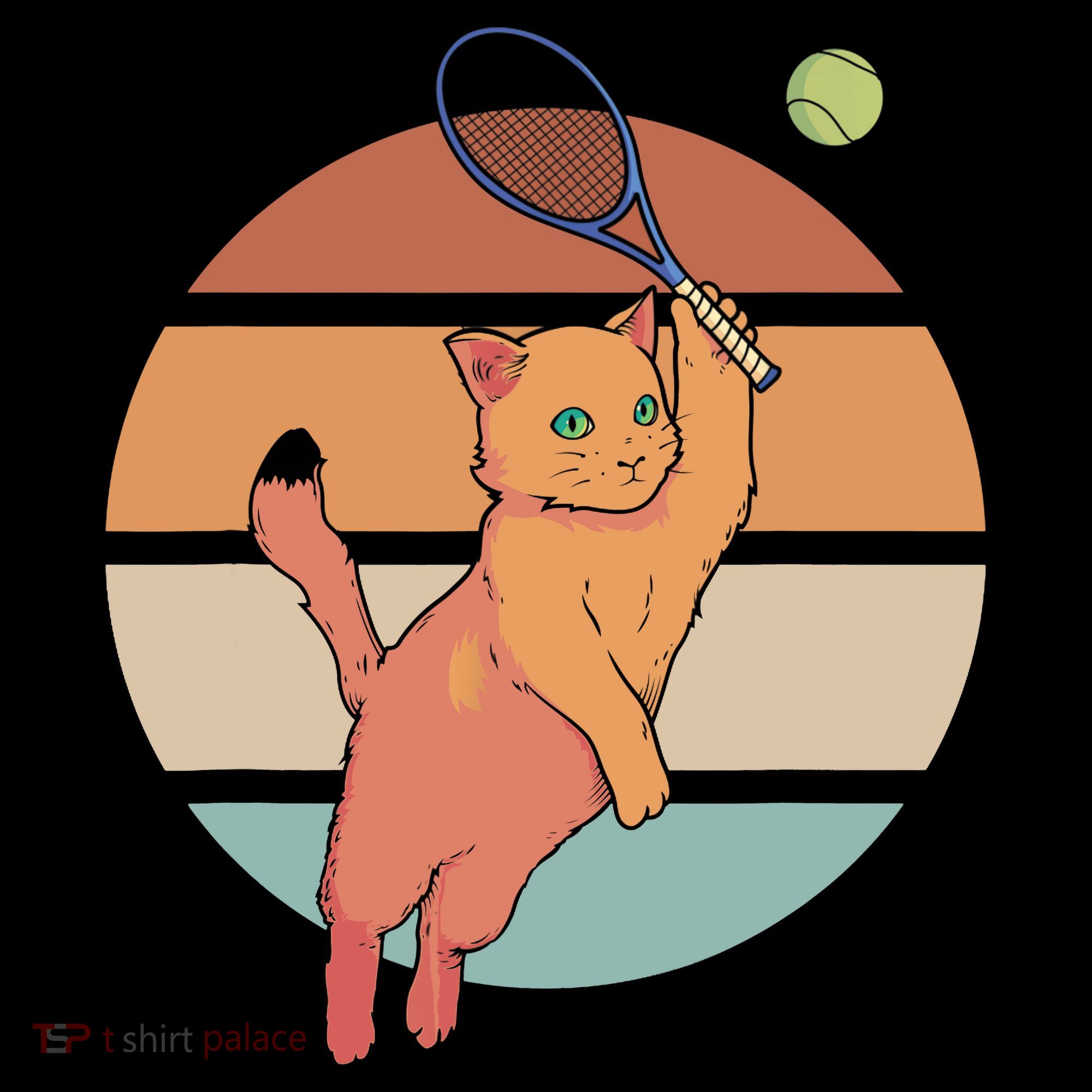 Funny Tennis Racket Cat Playing Tennis Women's Hoodie